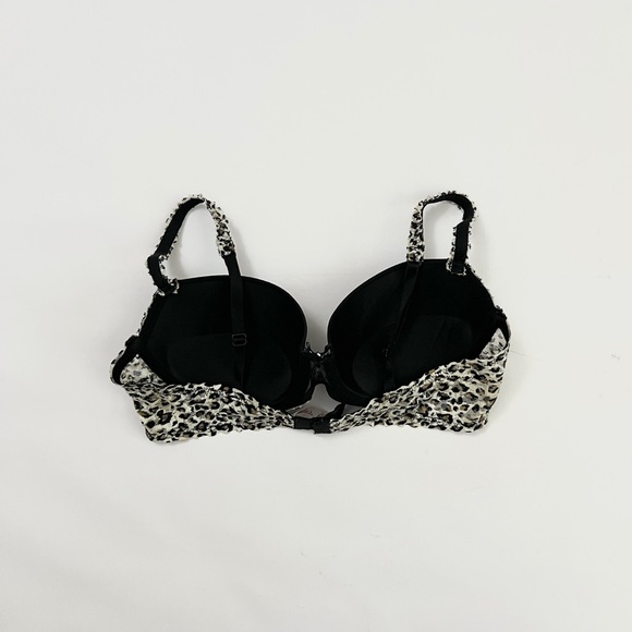 candies | leopard print embroider lace lined underwire demi push up bra | sz 36b - Picture 4 of 8